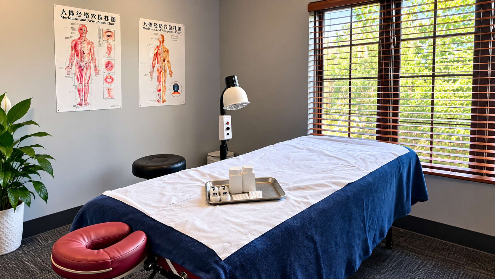 Spectrum WellCare acupuncture and Chinese medicine treatment room in Orlando Florida